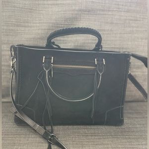 Rebecca Minkoff Regan Satchel Suede Black EUC